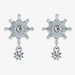Ted Baker Celtis Crystal Star Silver Dropper Earrings TBJ3495-01-02