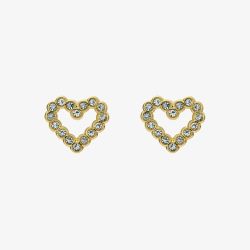 Ted Baker Amorina Rose Gold Tone Crystal Open Heart Stud Earrings TBJ3834-02-02