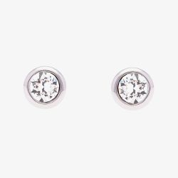 Ted Baker Sinaa Silver Tone Mini Crystal Stud Earrings TBJ3124-01-02