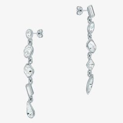 Ted Baker JULIANNA Silver Tone Plated Multi Cut Crystal Drop Earrings TBJ4202-01-02