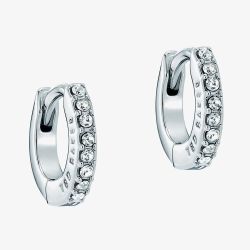 Ted Baker HETTIE Silver Tone Plated Crystal Huggie Hoop Earrings TBJ4161-01-02