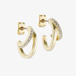 Ted Baker HELIAS Gold Tone & Crystal Hoop Earrings TBJ3458-02-02