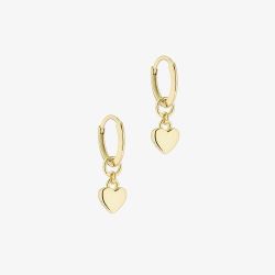 Ted Baker HARRYE Gold Tone Mini Heart Pendant Huggie Hoop Earrings TBJ2578-02-03