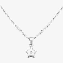 Fleur Kids Sterling Silver Cubic Zirconia Star Pendant Necklace AZP046904