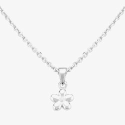 Fleur Kids Sterling Silver Cubic Zirconia Flower Pendant Necklace AZP116804