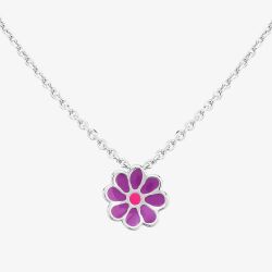 Fleur Kids Sterling Silver Purple Flower Pendant Necklace AZP030104P