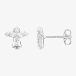 Fleur Kids Sterling Silver Angel Stud Earrings AZE042304