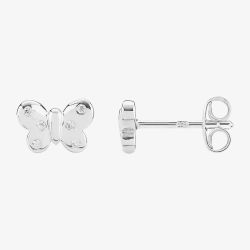 Fleur Kids Sterling Silver Cubic Zirconia Butterfly Stud Earrings AZE267804