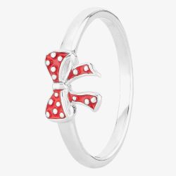 Fleur Kids Sterling Silver Red Enamel Bow Ring AZR145904 