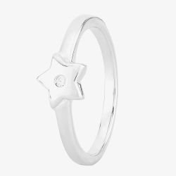 Fleur Kids Sterling Silver Cubic Zirconia Star Ring AZR046904 
