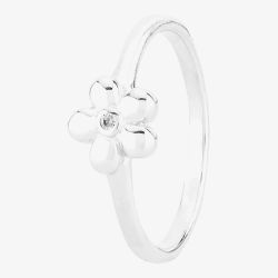 Fleur Kids Sterling Silver Cubic Zirconia Flower Ring AZR116804