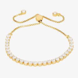 Isabella Verona Gold Tone Cubic Zirconia Toggle Bracelet SBBCSRI17XXXA0-G