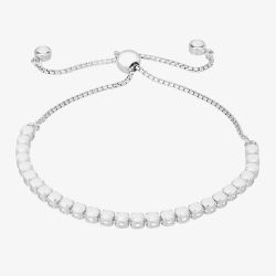 Isabella Verona Sterling Silver White Enamel Toggle Bracelet SBBCCRI17XXX4A0-S