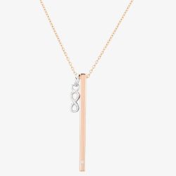 Isabella Verona Rose Gold tone Bar and Infinity Pendant NES-973-1