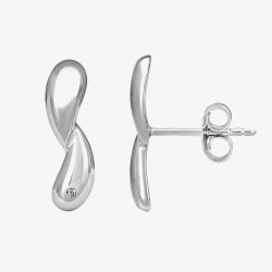 Petite Diamonds Silver Spinning Droplet Stud Earrings DE364C(T)