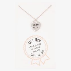 Sentiments Best Mum Engraved Heart Pendant 13788