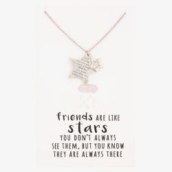Sentiments Good Friends Engraved Star Pendant 18383