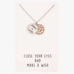 Sentiments Close Your Eyes and Make A Wish Two-Tone Pendant 18517