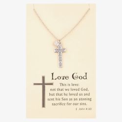 Sentiments Love God Quote Engraved Cross 18638