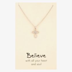 Sentiments Believe With All Your Heart and Soul Palm Cross 17485