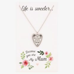Sentiments Life Is Sweeter Mum Heart Pendant 11150