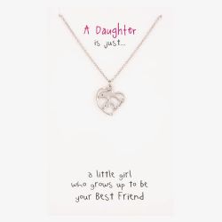 Sentiments Daughter Dolphin Heart Pendant 15955A