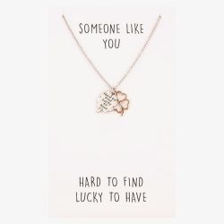 Sentiments Hard To Find Lucky To Have Clover Two-Tone Pendant 18551