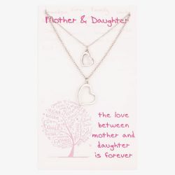 Sentiments Mother and Daughter Matching Heart Pendants 16527B