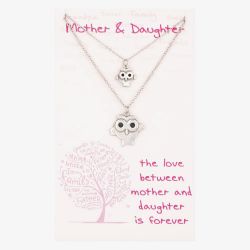 Sentiments Mother and Daughter Matching Owls Pendants 20083