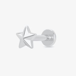 Scream Pretty Silver Rhodium Plated Star Single Stud Earrings SPS-34