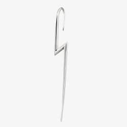 Scream Pretty Silver Rhodium Plated Lightning Bolt Ear Crawler Earrings SPS-381