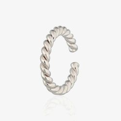 Scream Pretty Silver Rhodium Plated Plated Twist Rope Ear Cuff Earrings SPESSS183