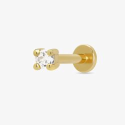 Scream Pretty 18ct Gold Plated Round Cubic Zirconia Single Stud Earrings SPG-33