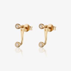Scream Pretty 18ct Gold Plated Round Cubic Zirconia Ear Jacket Earrings SPG-233a