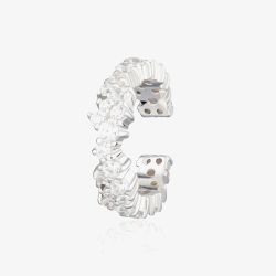 Scream Pretty Silver Rhodium Plated Stardust Cubic Zirconia Single Ear Cuff Earrings SPS-265