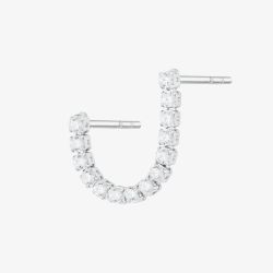 Scream Pretty Silver Rhodium Plated Tennis Chain Cubic Zirconia Double Stud Earrings SPS-53