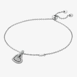 Michael Kors Love Sterling Silver White Cubic Zirconia Heart Charm Bracelet MKC1748CZ040