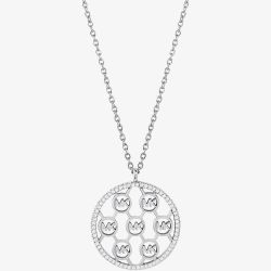 Michael Kors Premium Silver Circle Logo Pendant MKC1477AN040