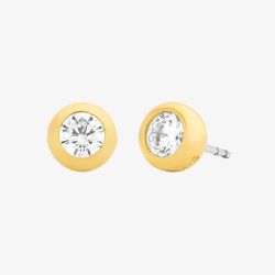 Michael Kors Yellow Gold Tone Plated Cubic Zirconia Round Stud Earrings MKJ8661710