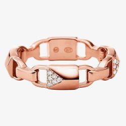 Michael Kors Mercer 14ct Rose Gold Plated Pavé Padlock Band MKC1024AN791 