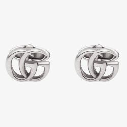 Gucci GG Marmont Silver Motif Cufflinks YBE57729900100U