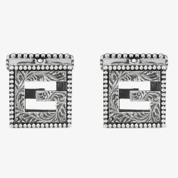 Gucci G Cube Silver Motif Square Cufflinks YBE55276500100U