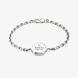 Gucci Trademark Silver Logo Belcher Chain Bracelet YBA779169001