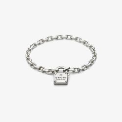 Gucci Trademark Sterling Silver Padlock Bracelet YBA796341001016