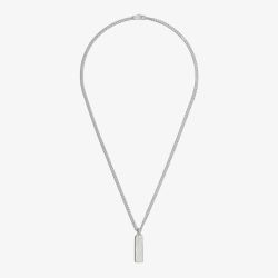 Gucci Silver Tag Interlocking Necklace YBB77405500100U