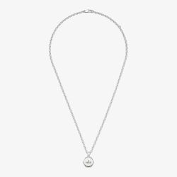 Gucci Trademark Silver Hexagonal Logo Necklace YBB77917500100U