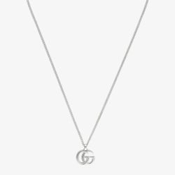 Gucci Marmont Silver Trademark GG Pendant Necklace YBB81491400100U