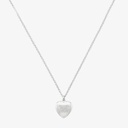 Gucci Sterling Silver Blind For Love Heart Pendant Necklace YBB84358900100U