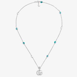 Gucci GG Marmont Silver Multi Stone Necklace YBB52739900100U