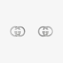 Gucci Interlocking Silver G Logo Stud Earrings YBD81495700100U